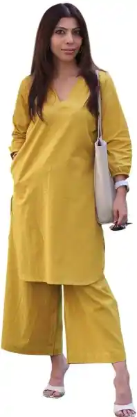 YUVVIK Women's Short Kurta Palazzo Set